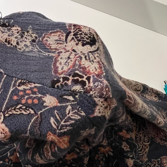 Free People Lucky Loosey Swing Dress Indigo Combo Size Large - Picture 10 of 16